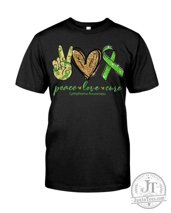 Peace Love Cure Inspirational T-Shirt for Health Awareness