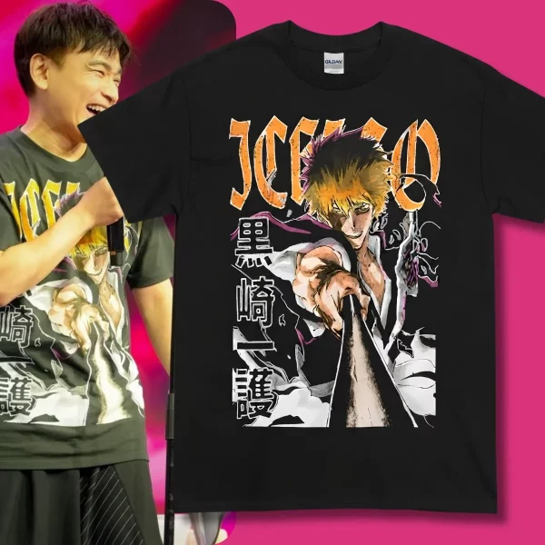 Authentic Masakazu Morita Ichigo Kurosaki Bleach Vintage Graphic T-Shirt product image at juntotees.com