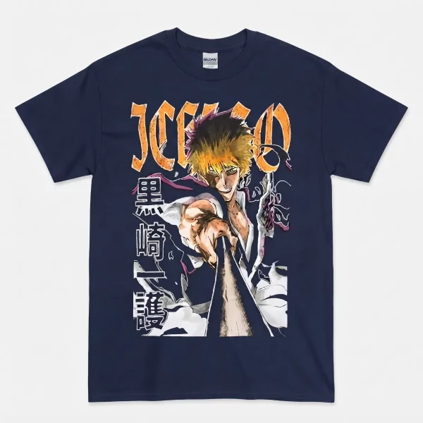 Exclusive Masakazu Morita Ichigo Kurosaki Bleach Vintage Graphic T-Shirt design from Juntotees