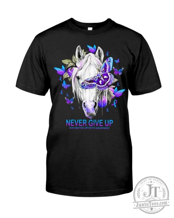 Never Give Up Inspirational Motivational T-Shirt for Everyday Wear