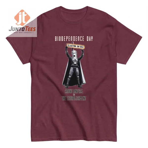 Bindependence Day Count Binface v Farage Clacton Funny T-Shirt 1 Detailed look of high-quality Bindependence Day Count Binface v Farage Clacton Funny T-Shirt in 2D Products