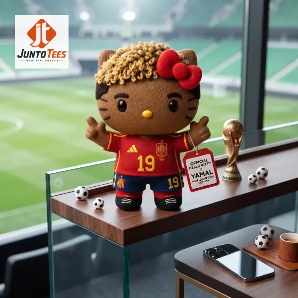 Hello Kitty x Lamine Yamal World Cup 2026 Spain Soccer Limited Edition Plush Toy 1 Detailed look of high-quality Hello Kitty x Lamine Yamal World Cup 2026 Spain Soccer Limited Edition Plush Toy in Toys