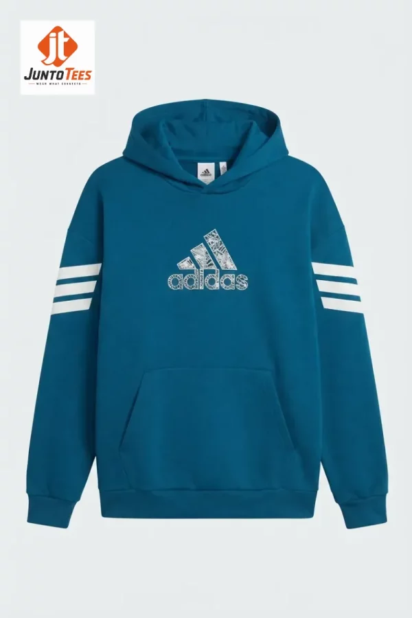 Ocean teal hoodie featuring Spider-Man graphic on back (Detail view #4)