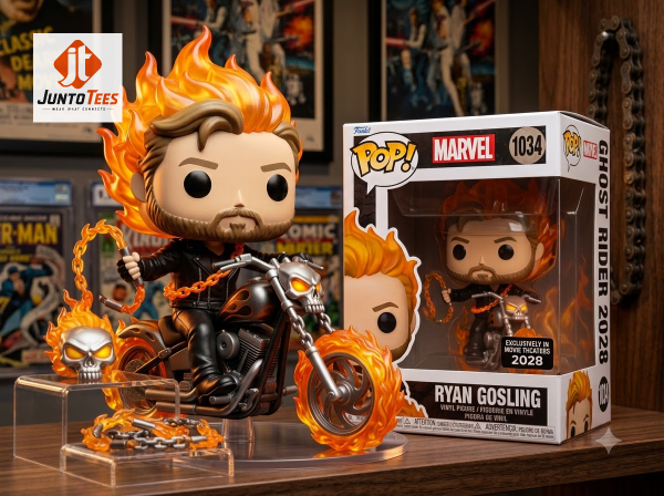 Ryan Gosling Ghost Rider Funko Pop 2028 Marvel Collectible Resin Figure 1 Detailed look of high-quality Ryan Gosling Ghost Rider Funko Pop 2028 Marvel Collectible Resin Figure in Figures