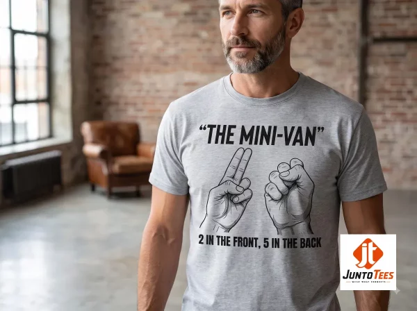 The Mini-Van 2 In The Front 5 In The Back Funny Graphic T-Shirt 1 Detailed look of high-quality The Mini-Van 2 In The Front 5 In The Back Funny Graphic T-Shirt in Graphic Shirts