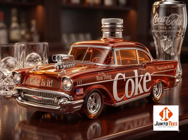 Exclusive Coca-Cola 1957 Chevy Bel Air Glass Whiskey Decanter design from Juntotees