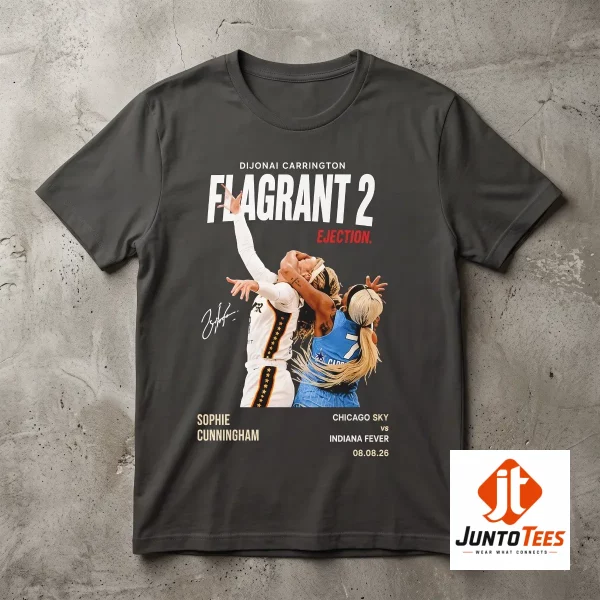 Charcoal grey t-shirt with a vintage WNBA court action graphic.