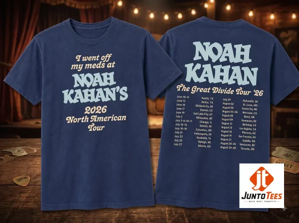 Real customer review of I Went Off My Meds At Noah Kahan’s 2026 North American Tour Shirt The Great Divide Tour 2026 Vintage Graphic Concert TShirt at juntotees.com