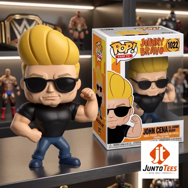 Detailed look of high-quality John Cena as Johnny Bravo Custom 3D Resin Figure in Figures