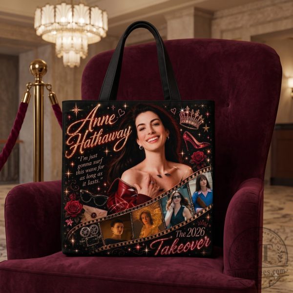Anne Hathaway The 2026 Takeover Quote Tote Bag 1 Anne Hathaway The 2026 Takeover Quote Tote Bag
