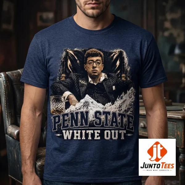 Graphic t-shirt with Pablo Pledgescobar design for Penn State White Out 2026 (Detail view #4)
