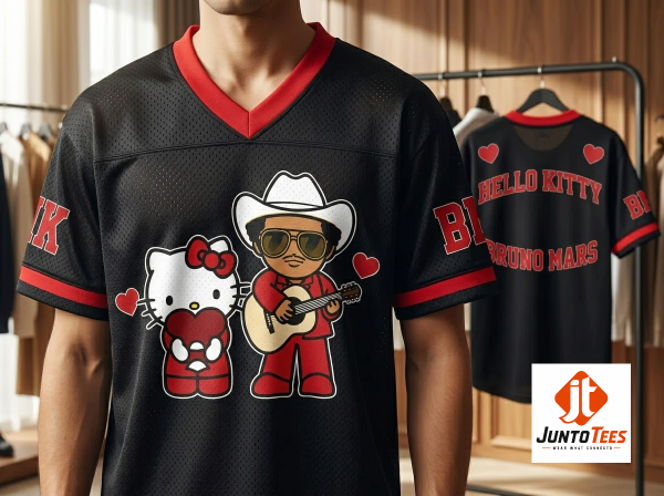 Hello Kitty Bruno Mars Romantic Tour 2026 Mesh Jersey - MetLife Stadium 1 Detailed look of Hello Kitty Bruno Mars The Romantic Tour 2026 Merch Mesh Jersey Shirt At MetLife Stadium on August 21 2026 in 3D Products