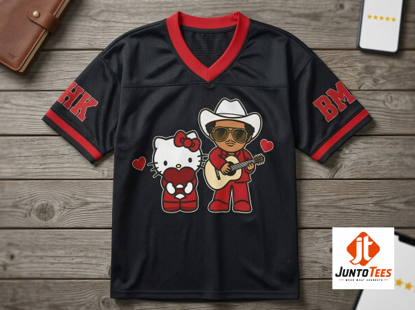 Hello Kitty Bruno Mars Romantic Tour 2026 Mesh Jersey - MetLife Stadium 2 Authentic Hello Kitty Bruno Mars The Romantic Tour 2026 Merch Mesh Jersey Shirt At MetLife Stadium on August 21 2026 product image at juntotees.com