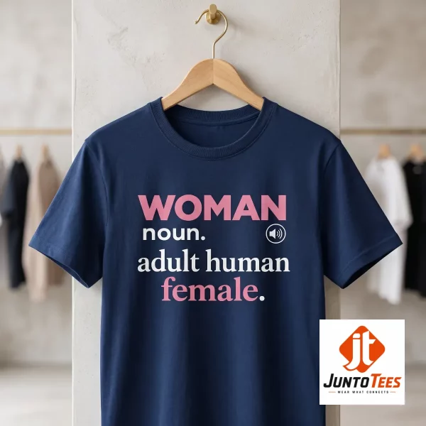 Front view of Enes Kanter Freedom shirt Woman Definition Adult Human Female Dictionary Style with official design details