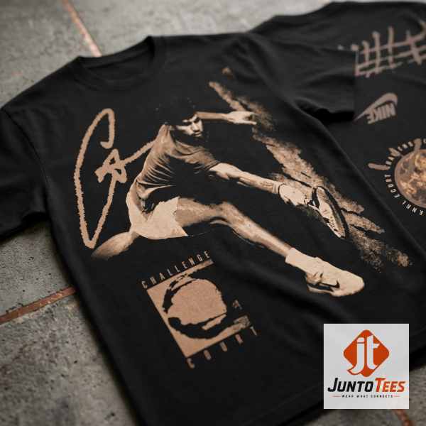 Alcaraz x Cactus Jack Slice Shot 2026 US Open Desk Mat 1 Detailed look of Reprinted Nike Court x Cactus Jack x Carlos Alcaraz Slice Tee Shirt Us Open 2026 in 2D Products
