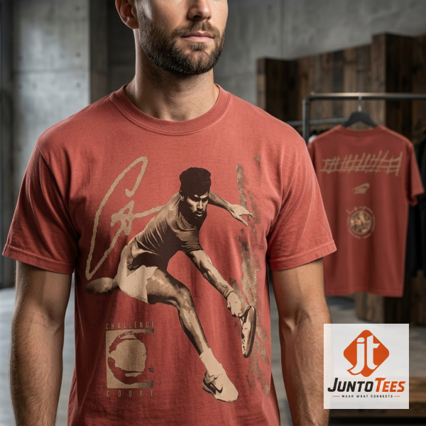 Alcaraz x Cactus Jack Slice Shot 2026 US Open Desk Mat 5 Product photography of Reprinted Nike Court x Cactus Jack x Carlos Alcaraz Slice Tee Shirt Us Open 2026 - Latest 2026 edition