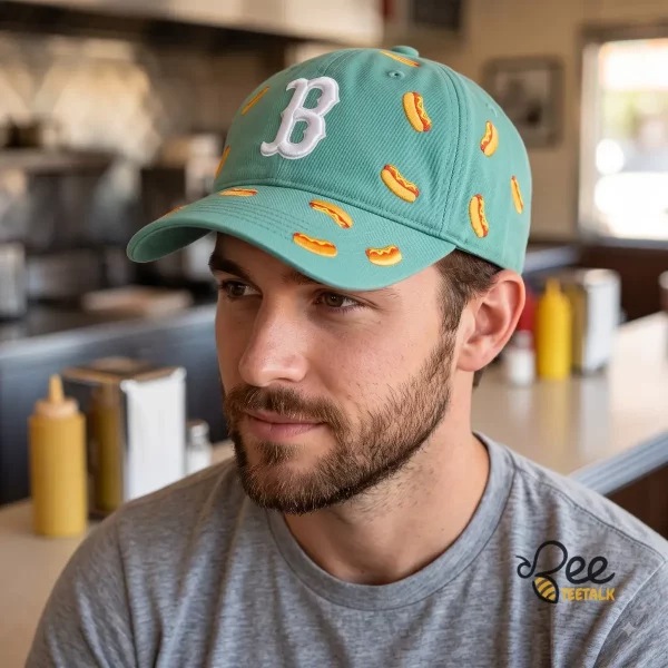 Boston Red Sox City Connect Green Hot Dog Embroidered Hat 2026 Special giveaway 2 Authentic Boston Red Sox City Connect Green Hot Dog Embroidered Hat 2026 Special giveaway product image at juntotees.com