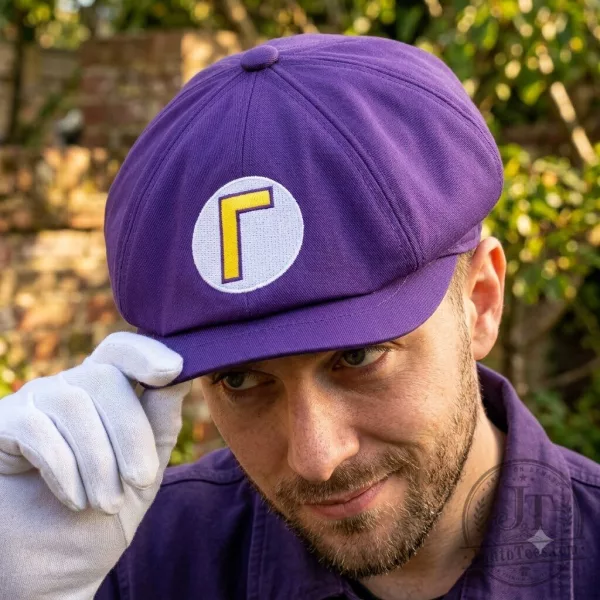 Suoer Mario Waluigi Hat Purple