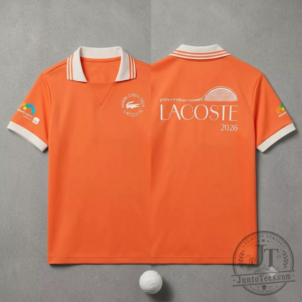 Replica Lacoste Miami Open 2026 Orange Vneck Polo Jersey Shirt Short Sleeve 3 Replica Lacoste Miami Open 2026 Orange Vneck Polo Jersey Shirt Short Sleeve