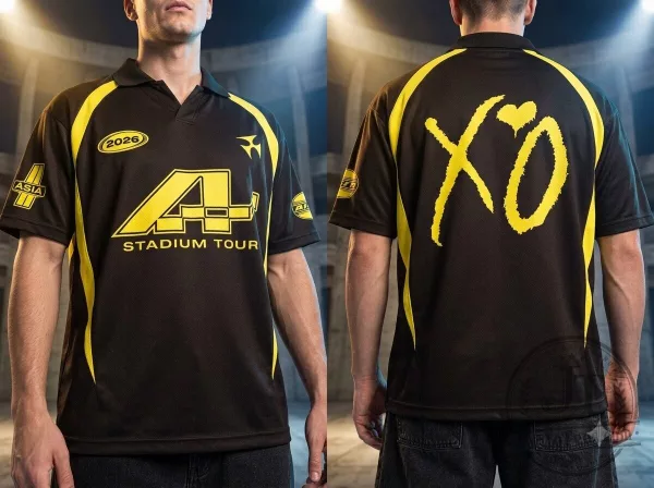 The Weeknd AHTD 2026 Asia Exclusive Stadium Tour Vneck Polo Jersey