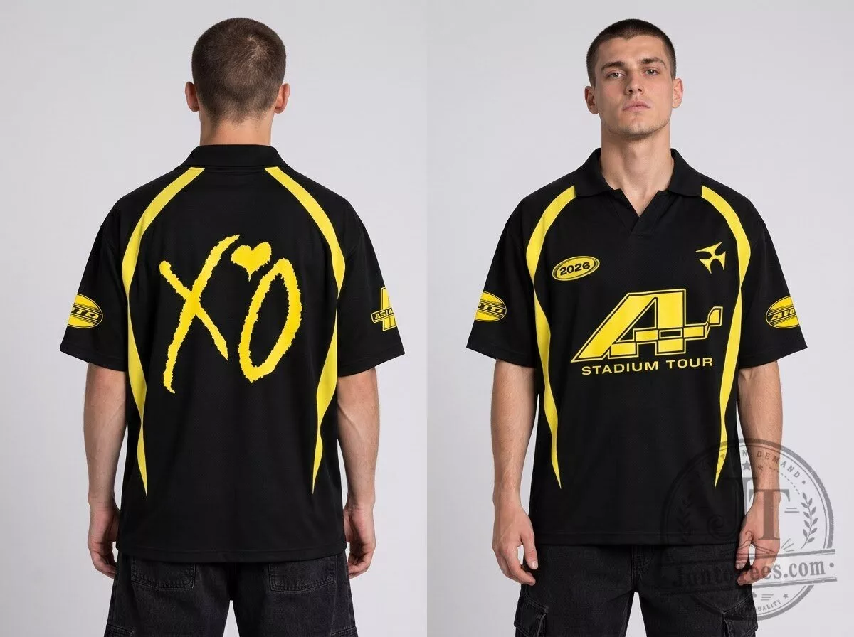 The Weeknd AHTD 2026 Asia Exclusive Stadium Tour Vneck Polo Jersey 3 The Weeknd AHTD 2026 Asia Exclusive Stadium Tour Vneck Polo Jersey