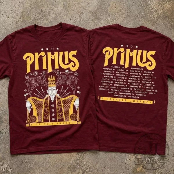Primus Band No Kings Shirt by a Lady in Trump’s rally